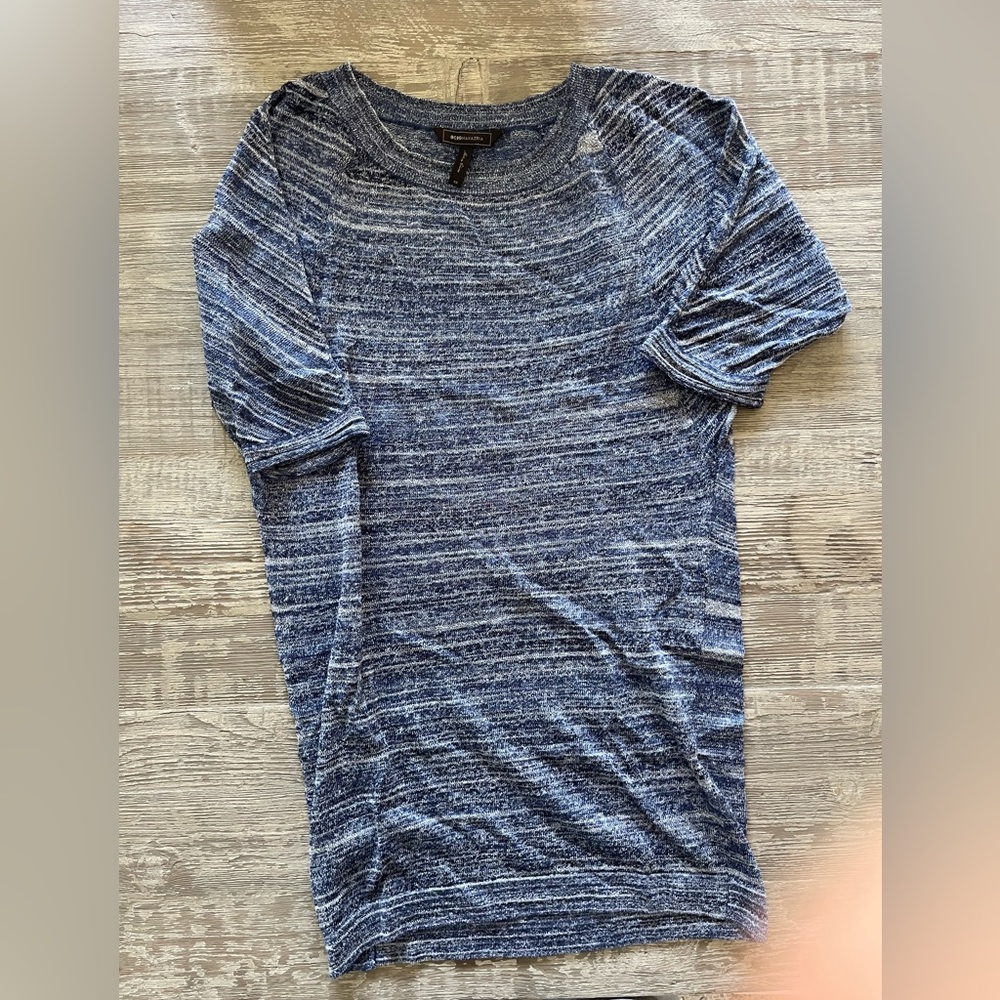 BCBG blue SS long sweater XS
